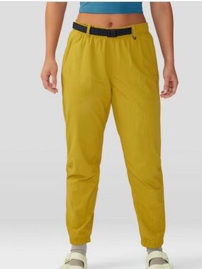 Mountain Hardwear Stryder Mid Rise Jogger Pants Women XS Green Belt Hiking UPF